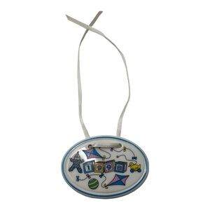 Vintage Longaberger 1998 Ceramic Baby Basket Tie On